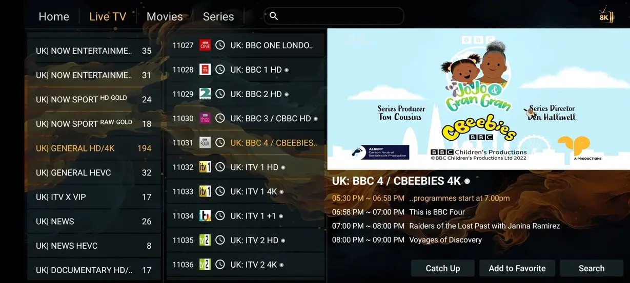 Yeah IPTV interface preview 6