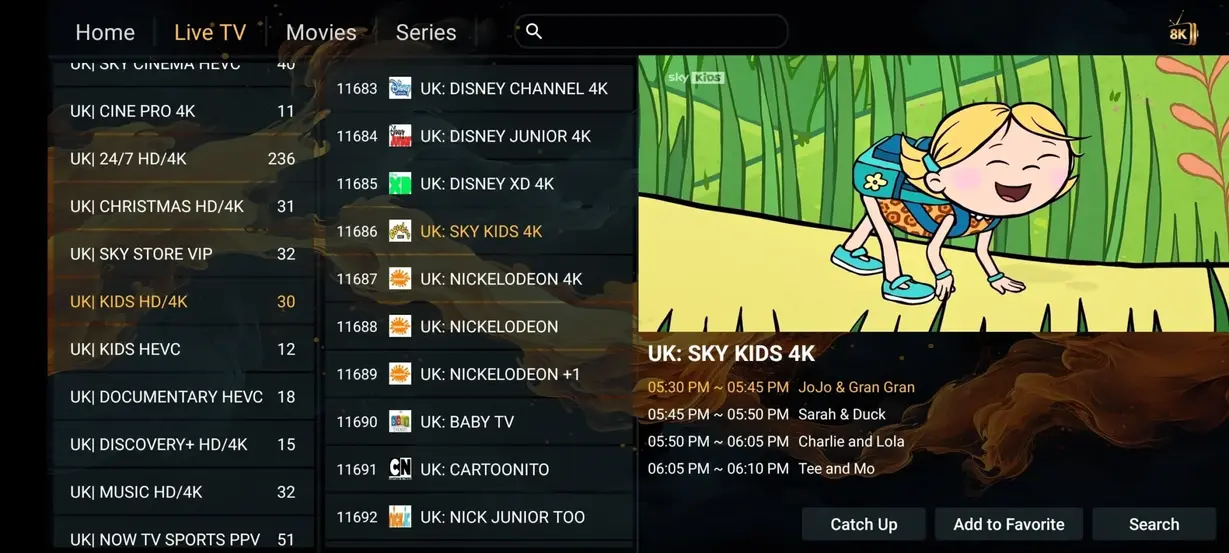 Yeah IPTV interface preview 8