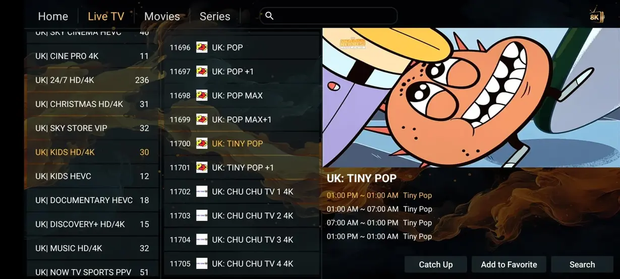 Yeah IPTV interface preview 9