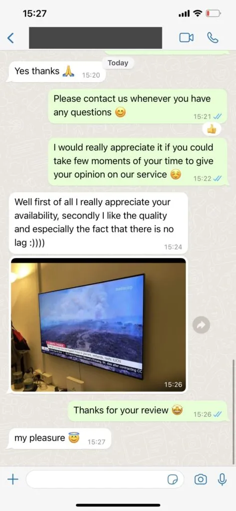 Yeah IPTV WhatsApp support screenshot 2