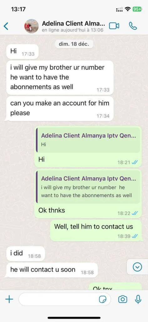 Yeah IPTV WhatsApp support screenshot 5